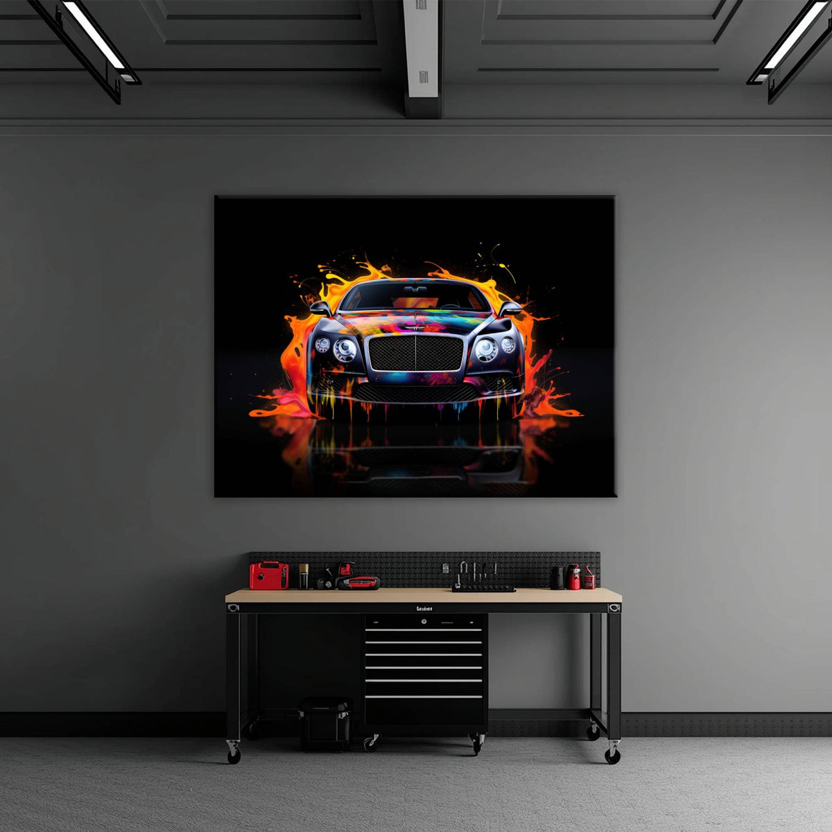 Bentley Continental GT Wall Art – Colorful Pop Art Canvas Print Cars