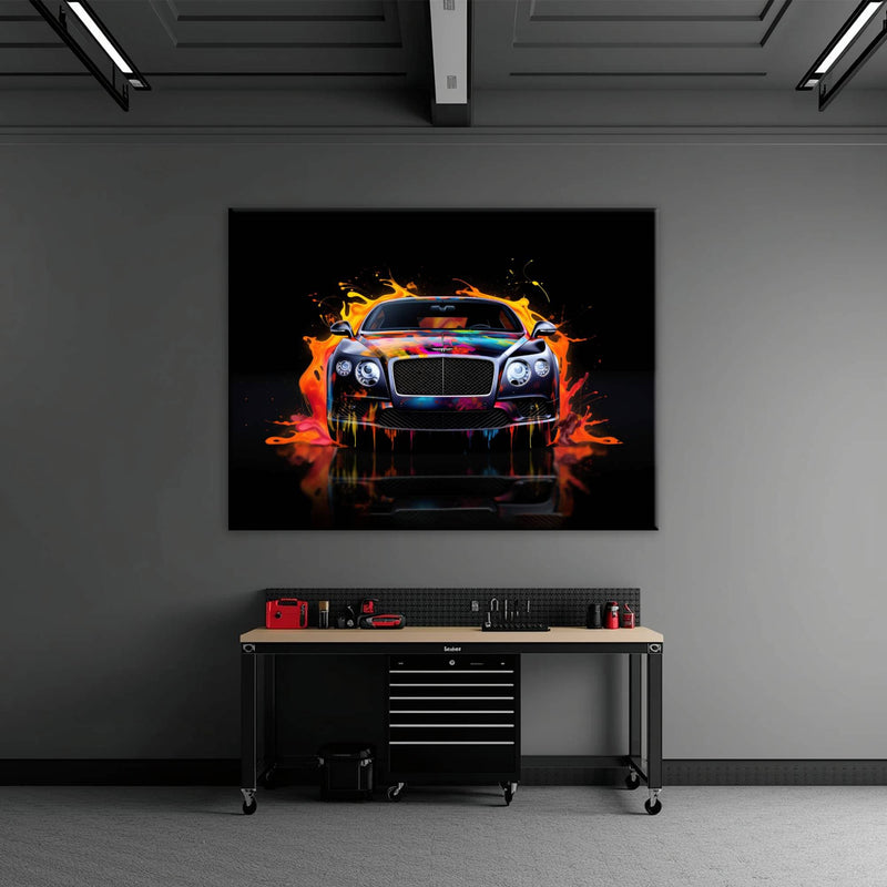 Bentley Continental GT Wall Art – Colorful Pop Art Canvas Print Cars