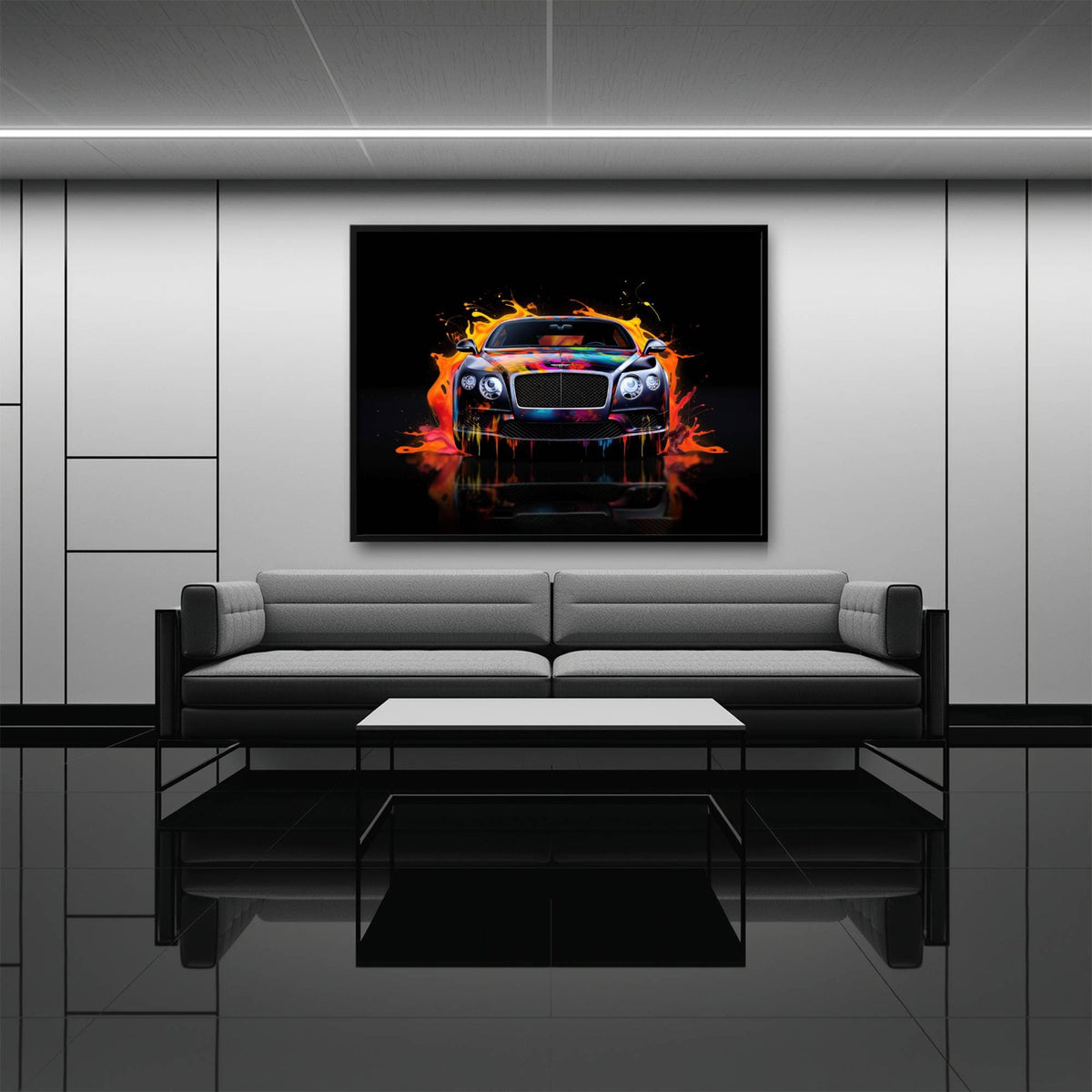Bentley Continental GT Wall Art – Colorful Pop Art Canvas Print Cars