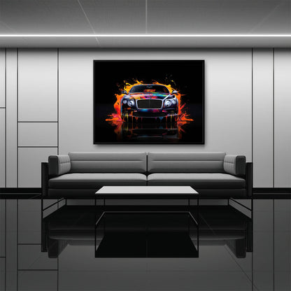 Bentley Continental GT Wall Art – Colorful Pop Art Canvas Print Cars