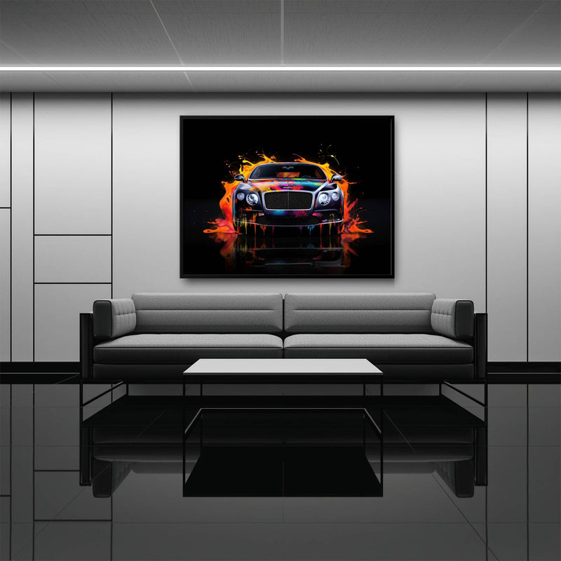 Bentley Continental GT Wall Art – Colorful Pop Art Canvas Print Cars