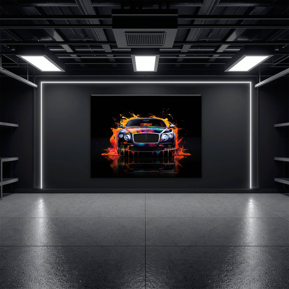 Bentley Continental GT Wall Art – Colorful Pop Art Canvas Print Cars