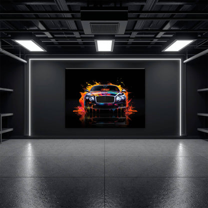 Bentley Continental GT Wall Art – Colorful Pop Art Canvas Print Cars