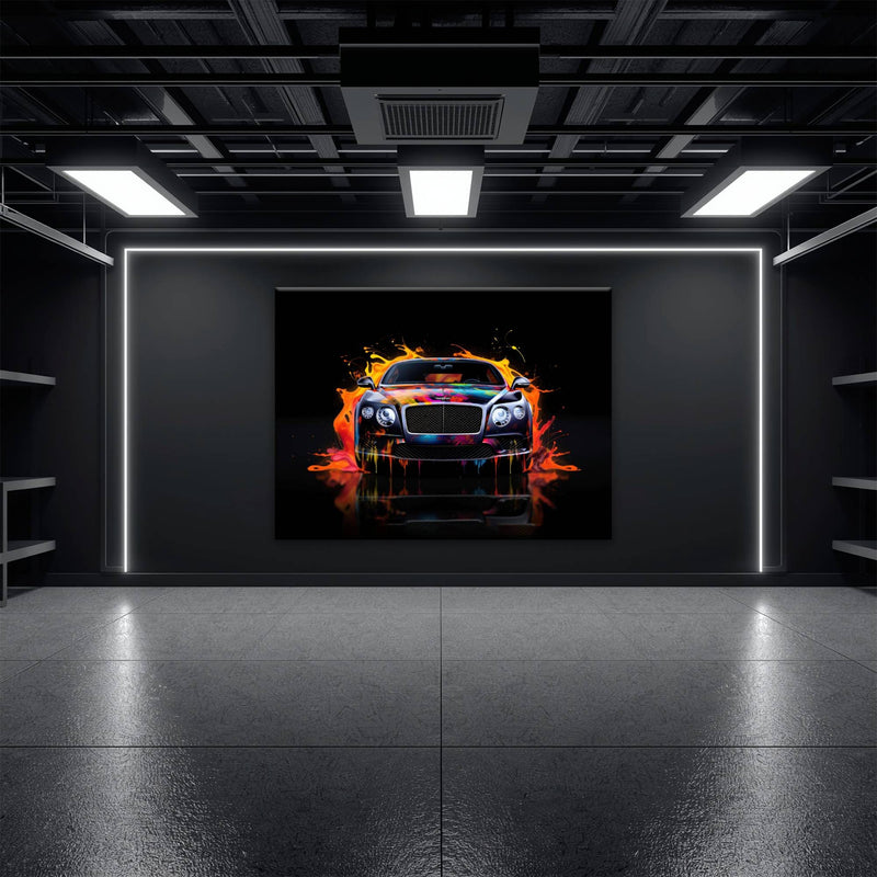 Bentley Continental GT Wall Art – Colorful Pop Art Canvas Print Cars
