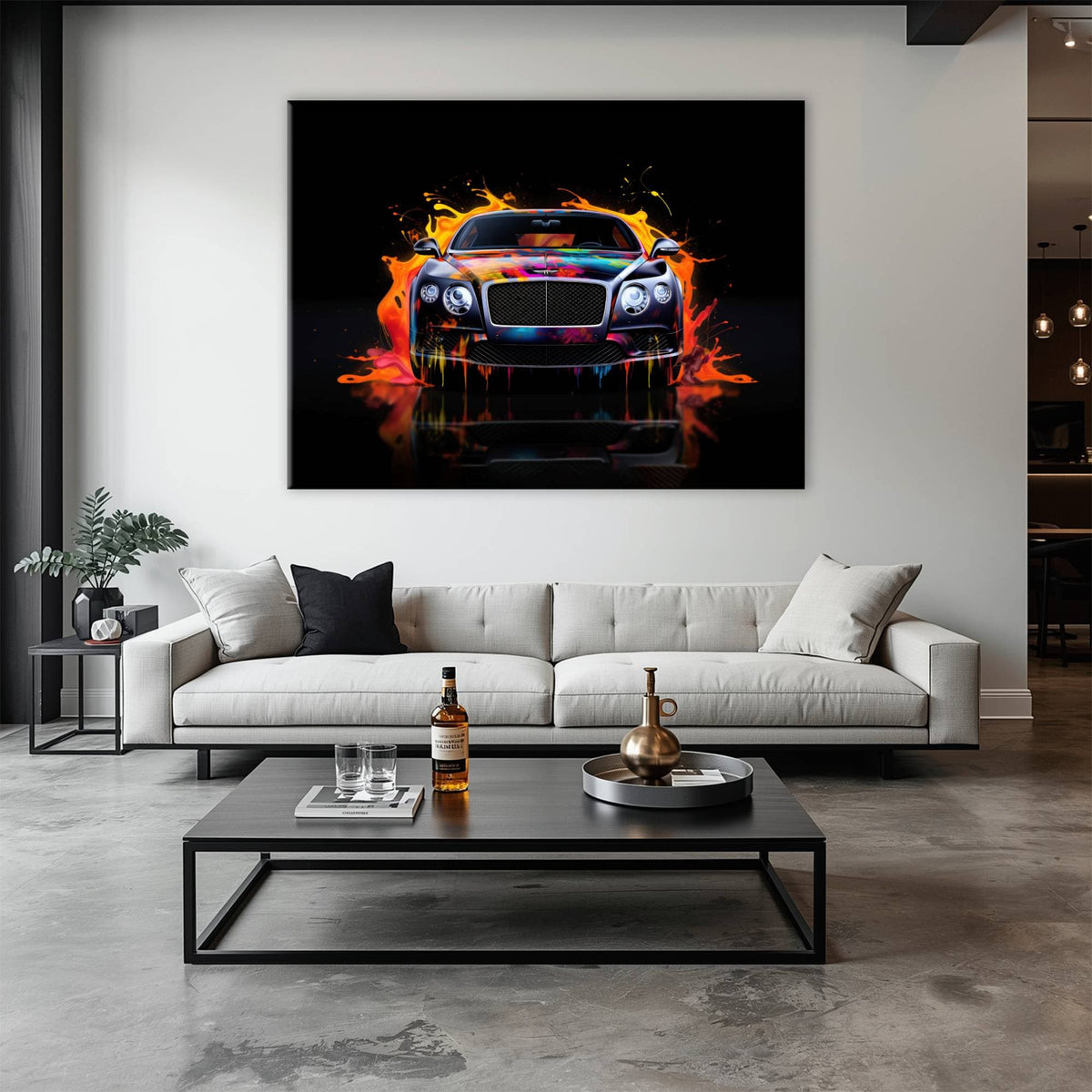 Bentley Continental GT Wall Art – Colorful Pop Art Canvas Print Cars