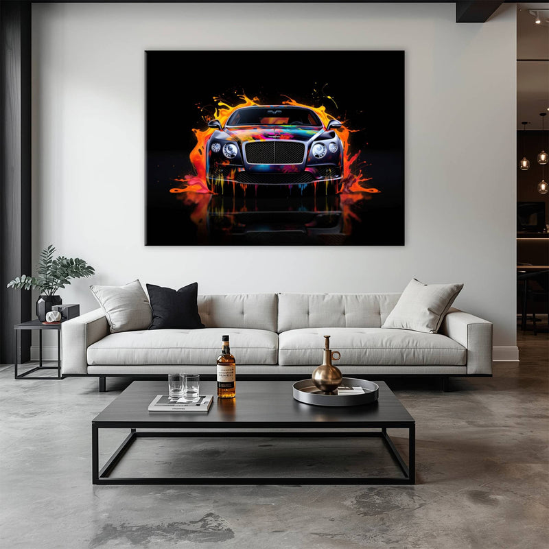 Bentley Continental GT Wall Art – Colorful Pop Art Canvas Print Cars