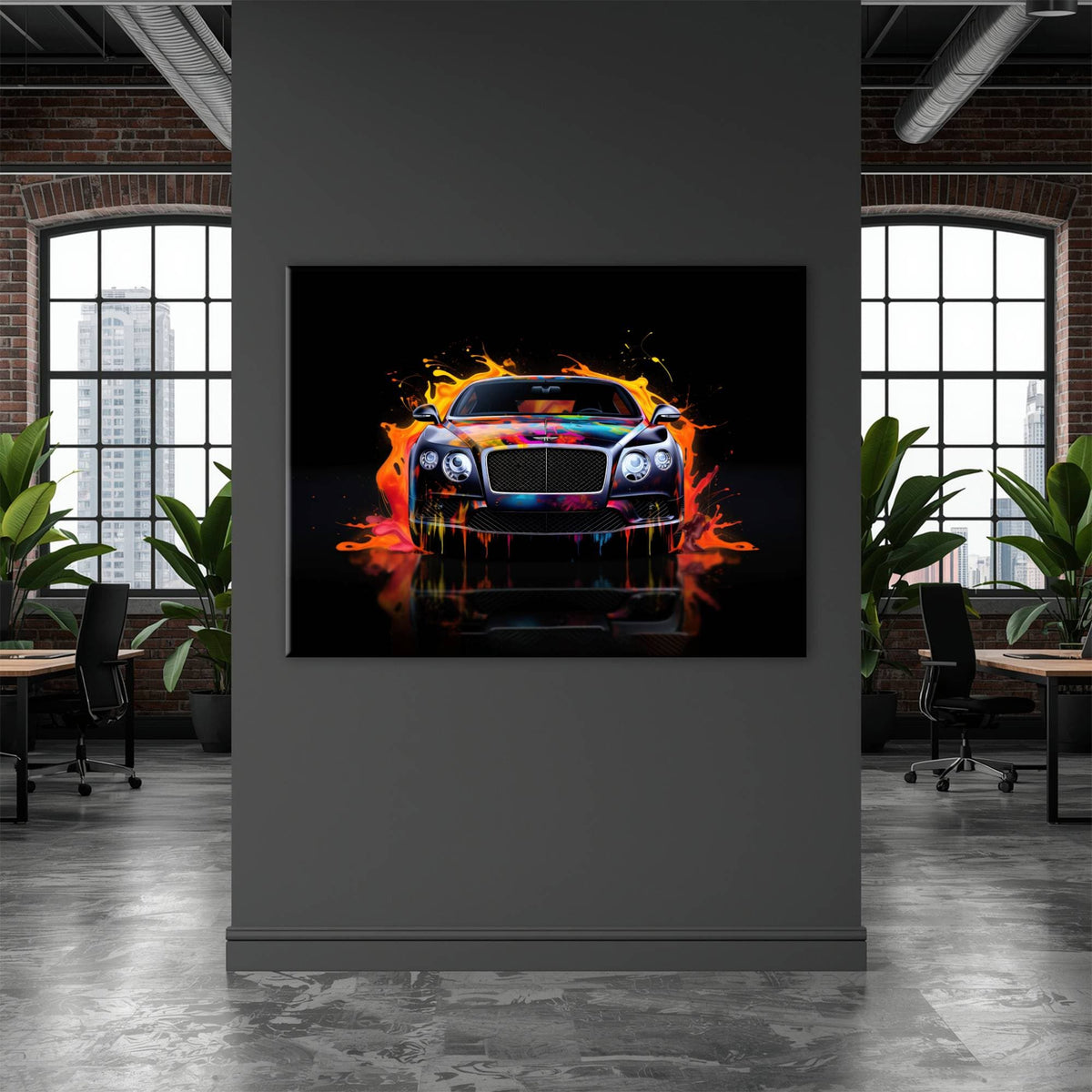 Bentley Continental GT Wall Art – Colorful Pop Art Canvas Print Cars
