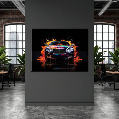 Bentley Continental GT Wall Art – Colorful Pop Art Canvas Print Cars