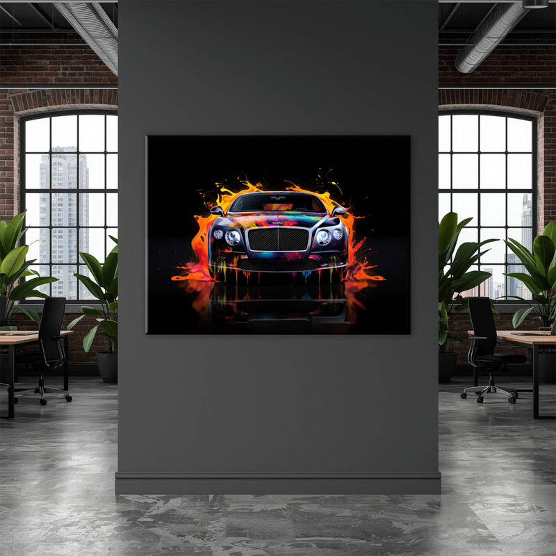 Bentley Continental GT Wall Art – Colorful Pop Art Canvas Print Cars