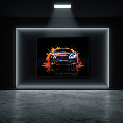Bentley Continental GT Wall Art – Colorful Pop Art Canvas Print Cars