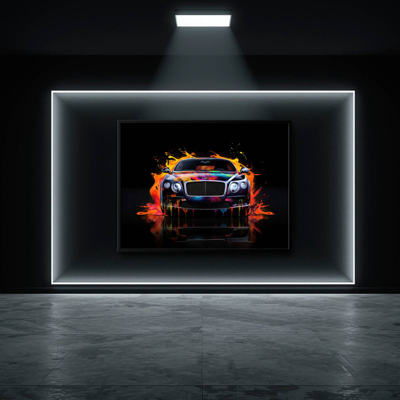 Bentley Continental GT Wall Art – Colorful Pop Art Canvas Print Cars