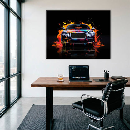 Bentley Continental GT Wall Art – Colorful Pop Art Canvas Print Cars