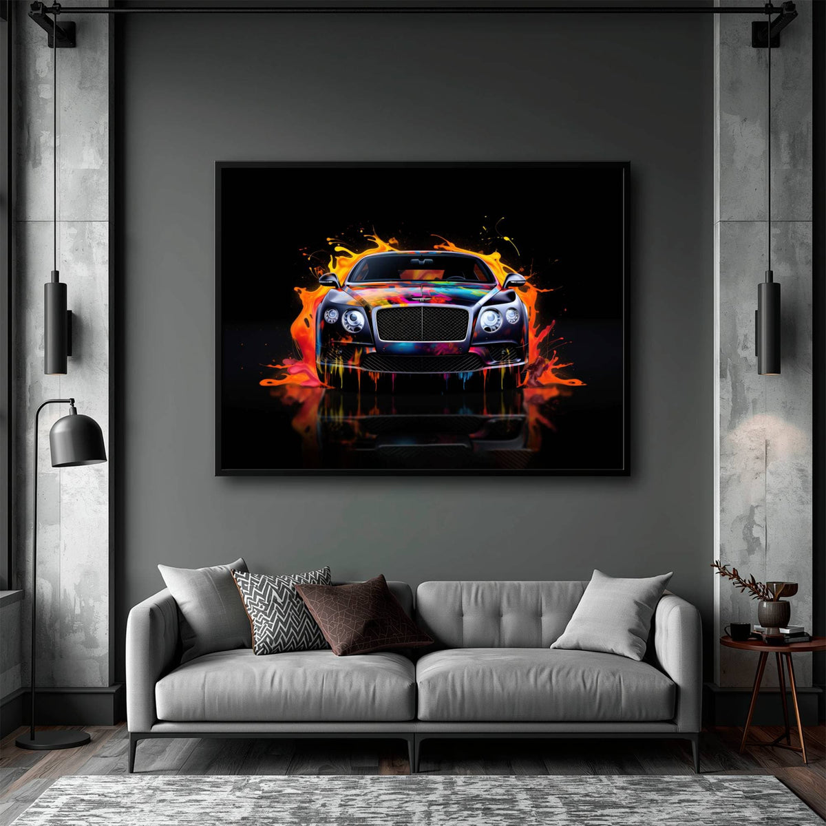 Bentley Continental GT Wall Art – Colorful Pop Art Canvas Print Cars