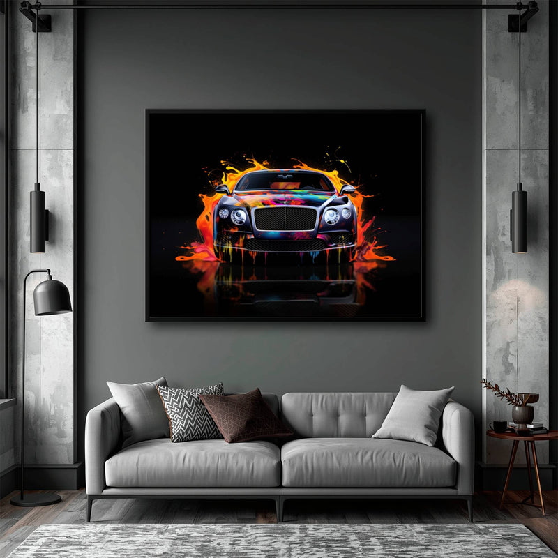 Bentley Continental GT Wall Art – Colorful Pop Art Canvas Print Cars