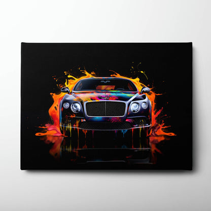 Bentley Continental GT Wall Art – Colorful Pop Art Canvas Print Cars
