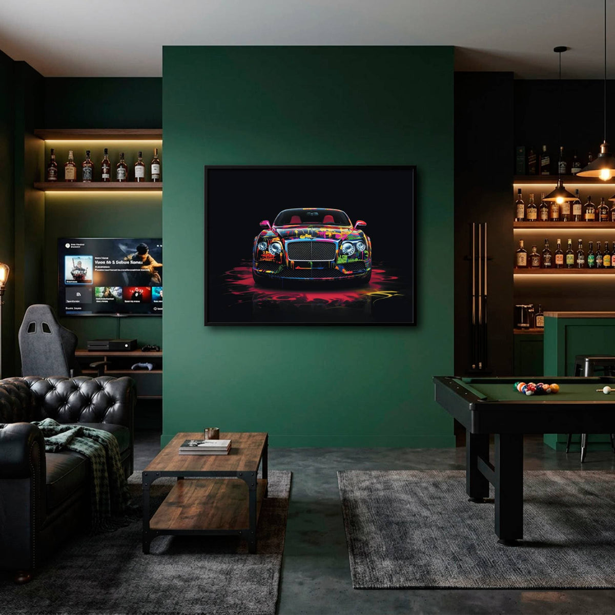 Bentley GT Canvas Print – Graffiti Car Wall Art– Automotive Decor Cars