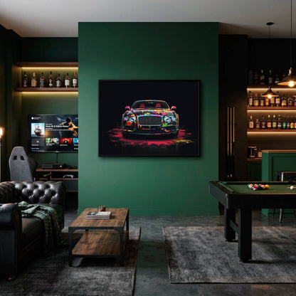 Bentley GT Canvas Print – Graffiti Car Wall Art– Automotive Decor Cars
