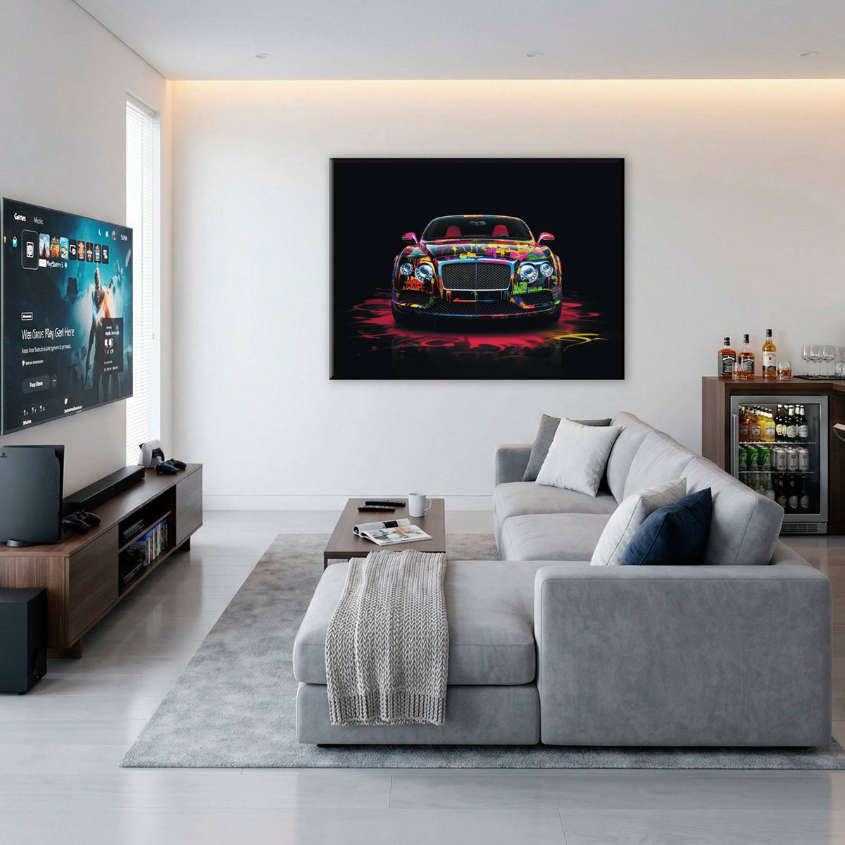 Bentley GT Canvas Print – Graffiti Car Wall Art– Automotive Decor Cars