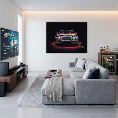 Bentley GT Canvas Print – Graffiti Car Wall Art– Automotive Decor Cars