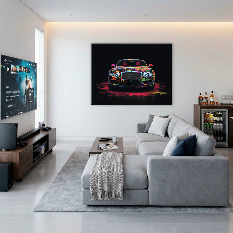 Bentley GT Canvas Print – Graffiti Car Wall Art– Automotive Decor Cars