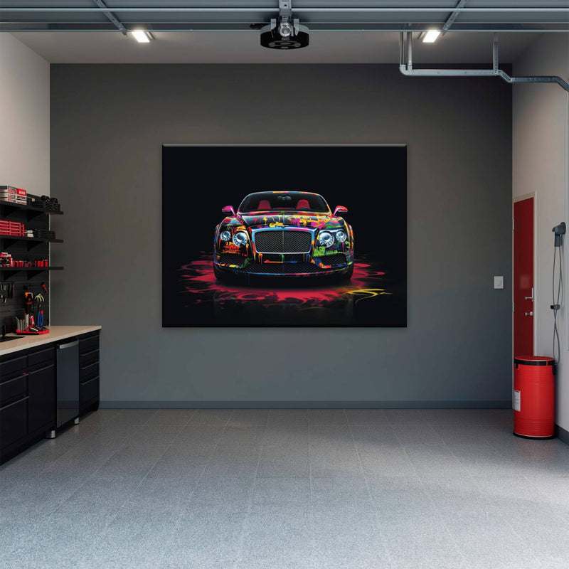 Bentley GT Canvas Print – Graffiti Car Wall Art– Automotive Decor Cars