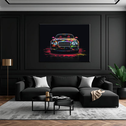 Bentley GT Canvas Print – Graffiti Car Wall Art– Automotive Decor Cars