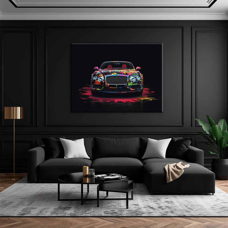 Bentley GT Canvas Print – Graffiti Car Wall Art– Automotive Decor Cars