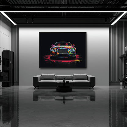 Bentley GT Canvas Print – Graffiti Car Wall Art– Automotive Decor Cars