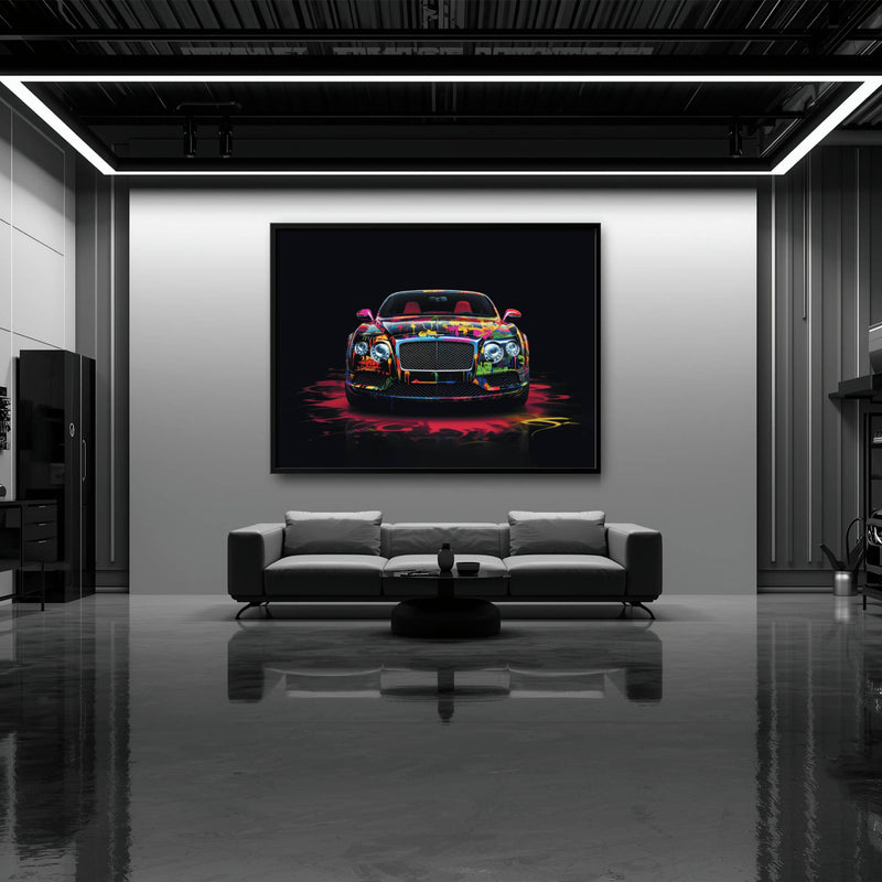 Bentley GT Canvas Print – Graffiti Car Wall Art– Automotive Decor Cars