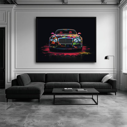 Bentley GT Canvas Print – Graffiti Car Wall Art– Automotive Decor Cars