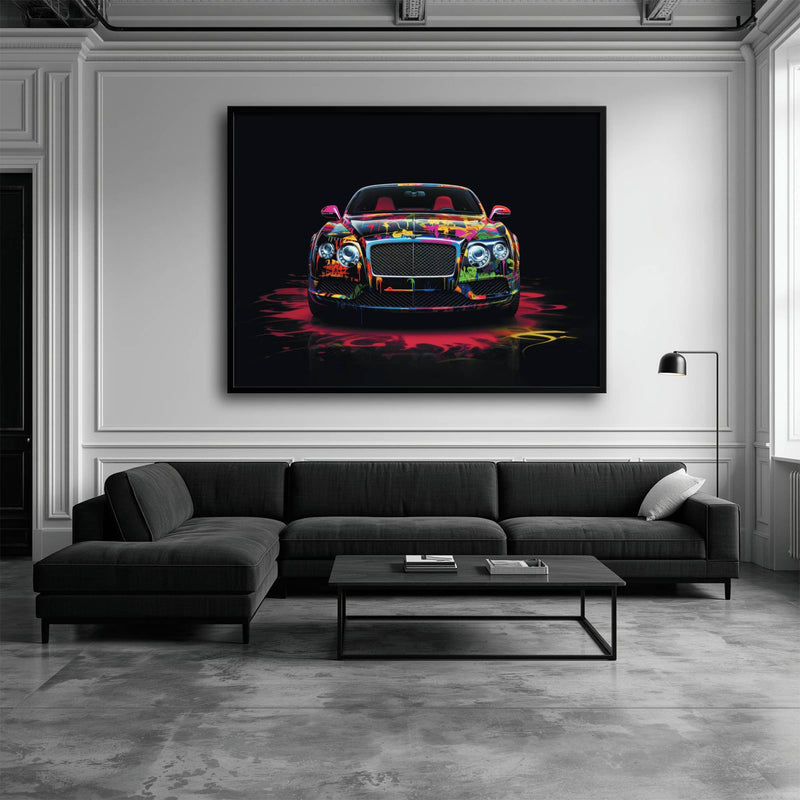 Bentley GT Canvas Print – Graffiti Car Wall Art– Automotive Decor Cars