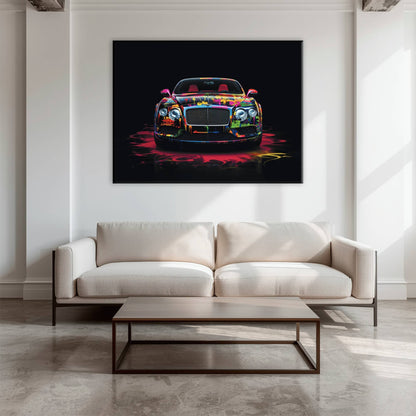 Bentley GT Canvas Print – Graffiti Car Wall Art– Automotive Decor Cars
