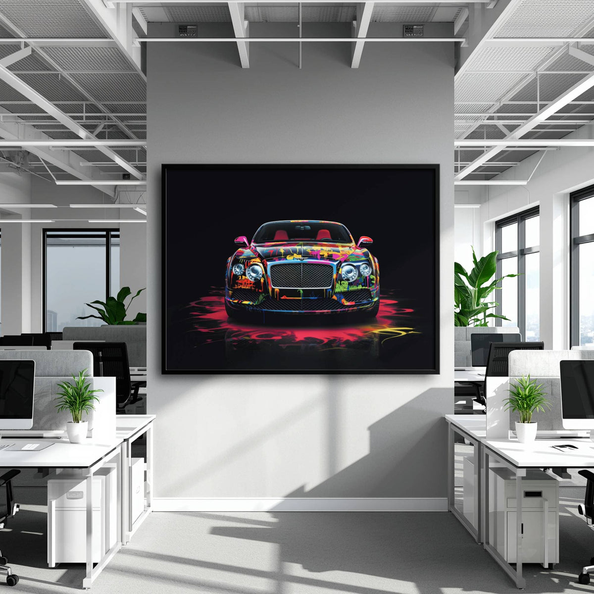 Bentley GT Canvas Print – Graffiti Car Wall Art– Automotive Decor Cars