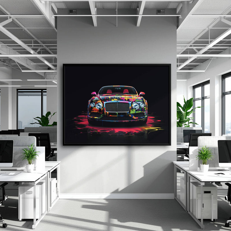 Bentley GT Canvas Print – Graffiti Car Wall Art– Automotive Decor Cars
