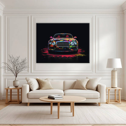 Bentley GT Canvas Print – Graffiti Car Wall Art– Automotive Decor Cars