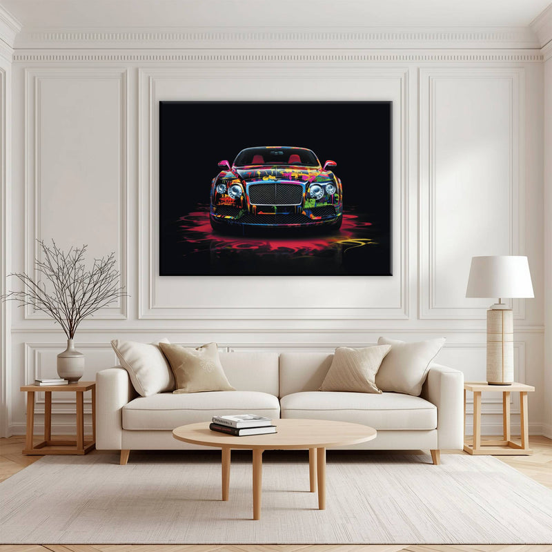 Bentley GT Canvas Print – Graffiti Car Wall Art– Automotive Decor Cars