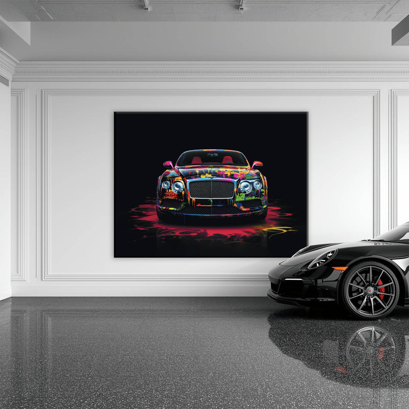 Bentley GT Canvas Print – Graffiti Car Wall Art– Automotive Decor Cars