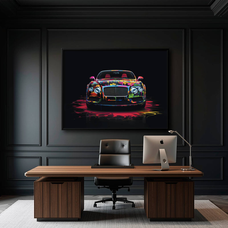 Bentley GT Canvas Print – Graffiti Car Wall Art– Automotive Decor Cars