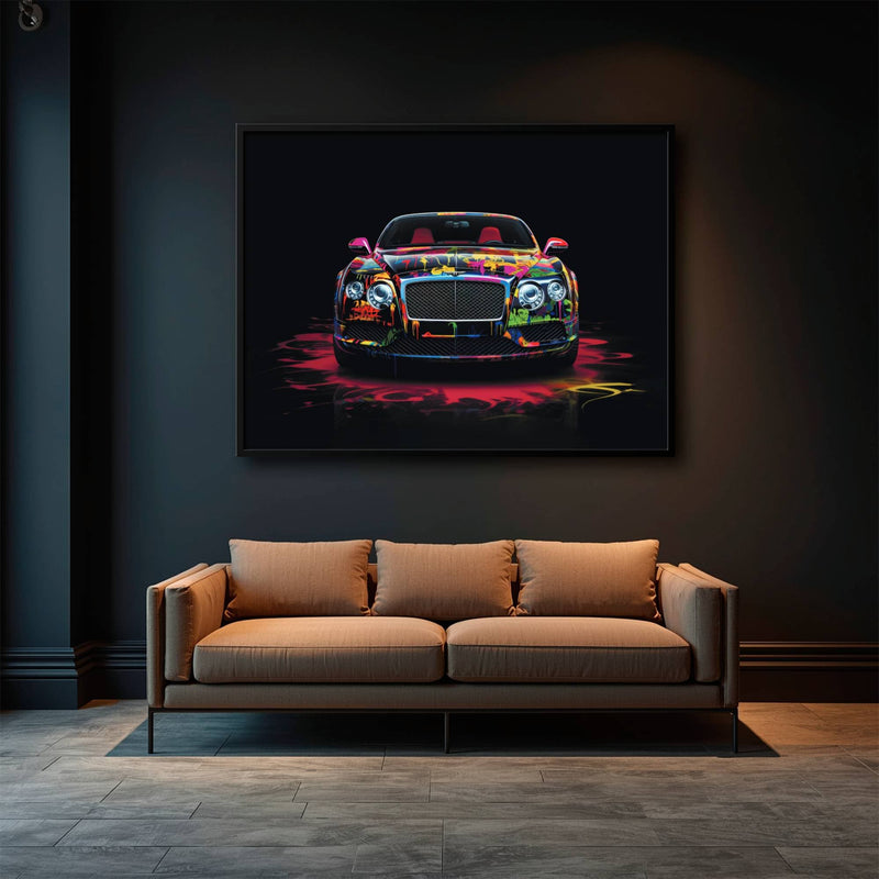 Bentley GT Canvas Print – Graffiti Car Wall Art– Automotive Decor Cars