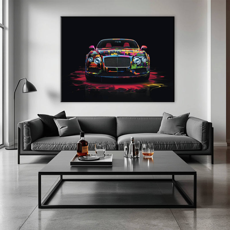 Bentley GT Canvas Print – Graffiti Car Wall Art– Automotive Decor Cars