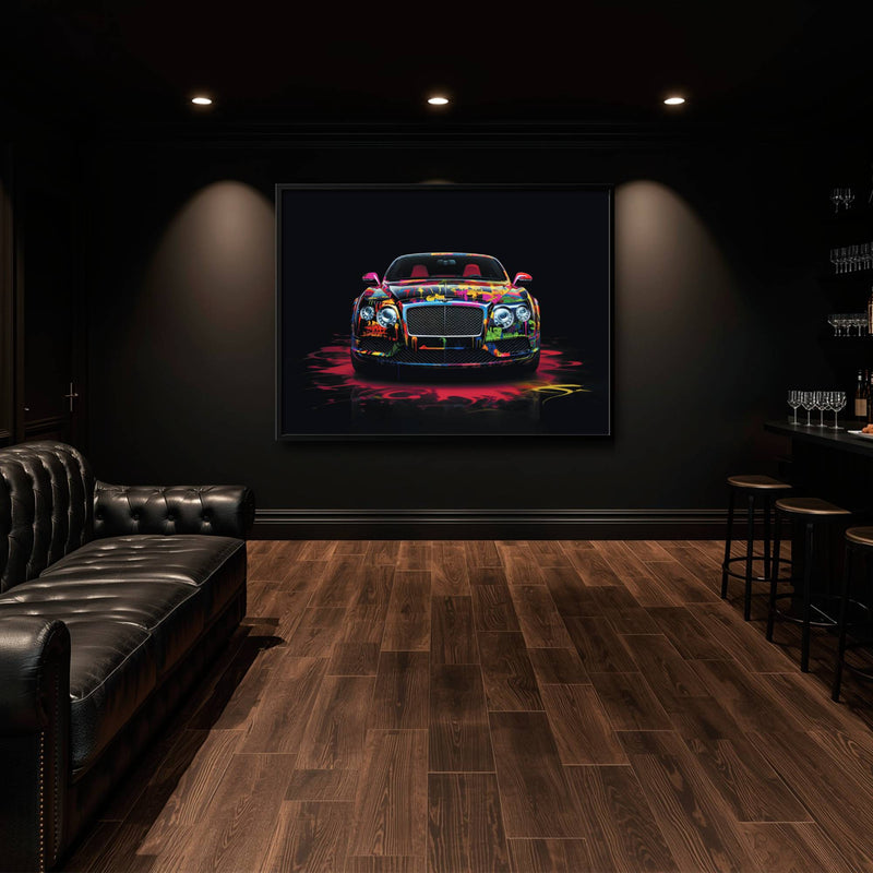Bentley GT Canvas Print – Graffiti Car Wall Art– Automotive Decor Cars
