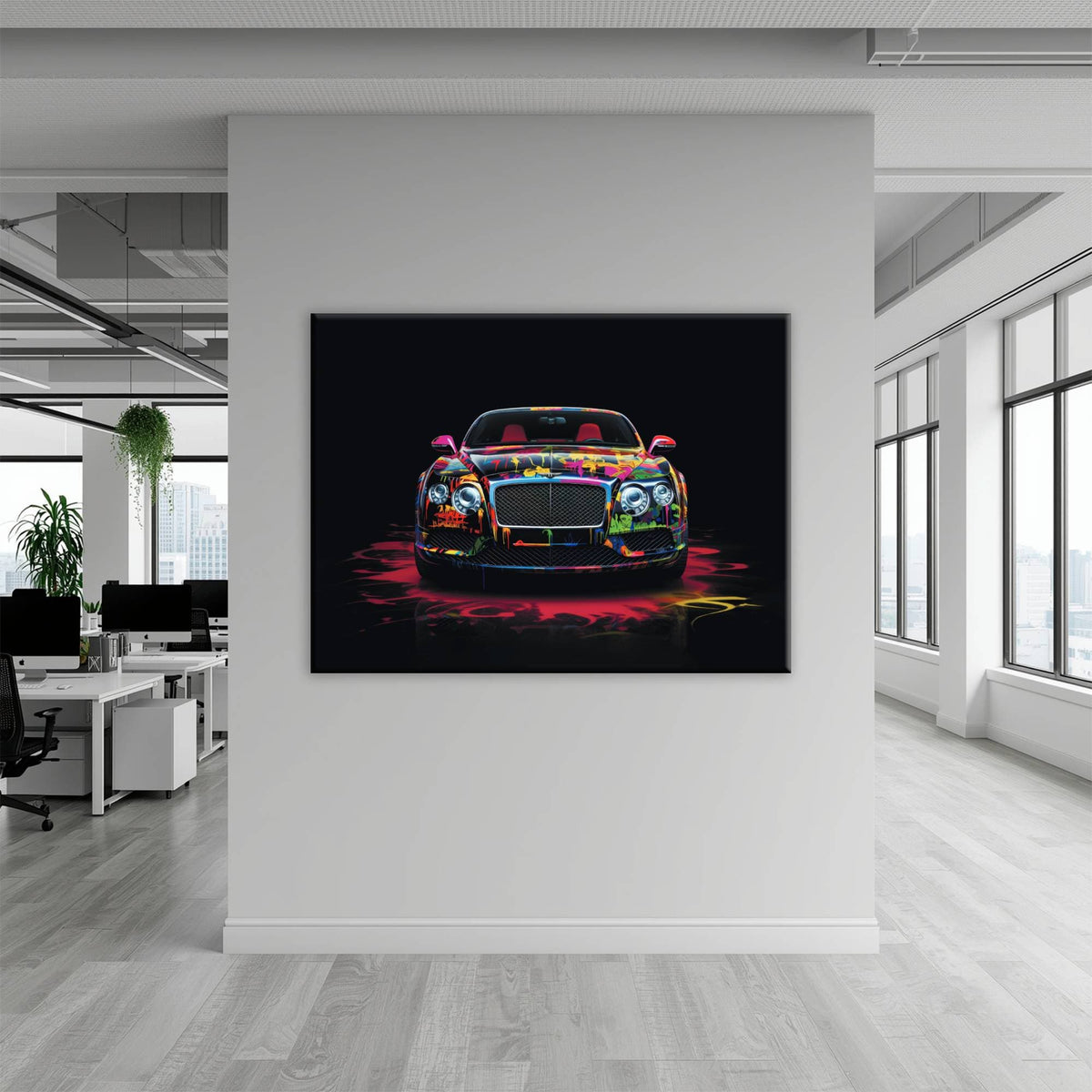 Bentley GT Canvas Print – Graffiti Car Wall Art– Automotive Decor Cars