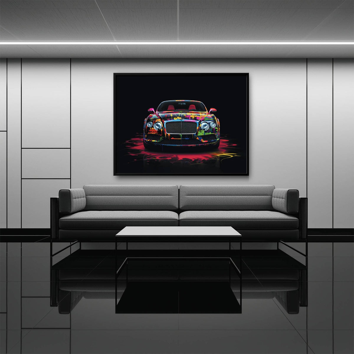 Bentley GT Canvas Print – Graffiti Car Wall Art– Automotive Decor Cars