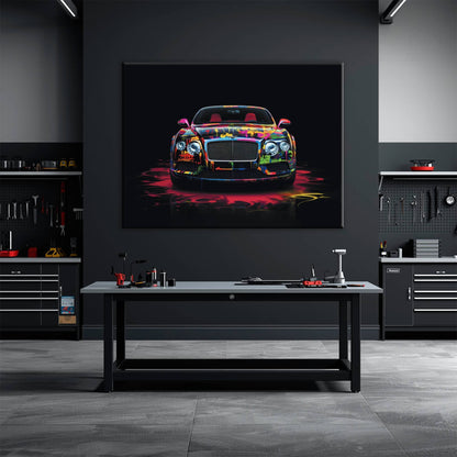 Bentley GT Canvas Print – Graffiti Car Wall Art– Automotive Decor Cars