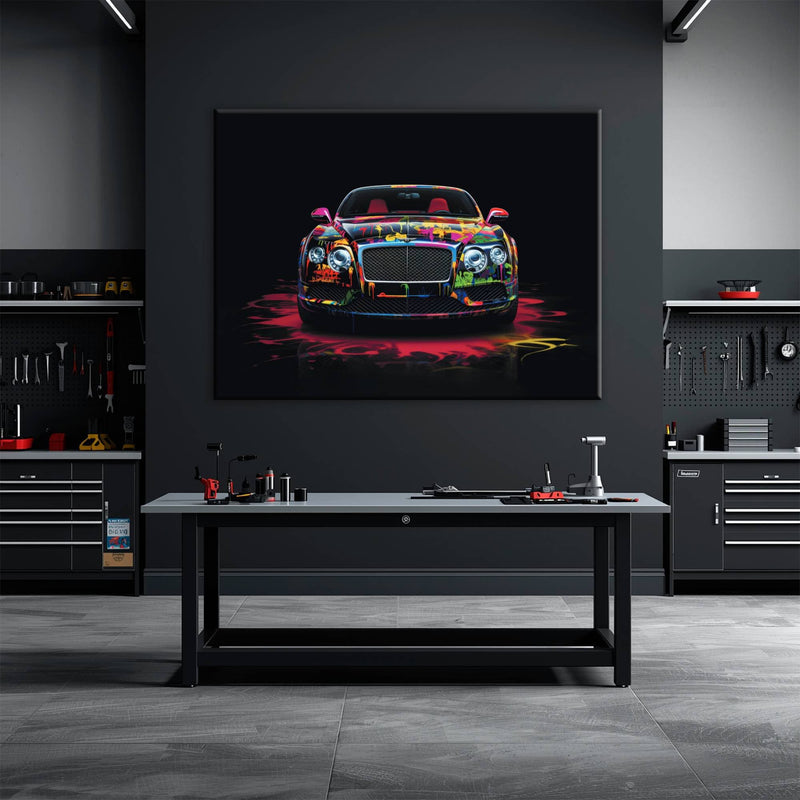 Bentley GT Canvas Print – Graffiti Car Wall Art– Automotive Decor Cars