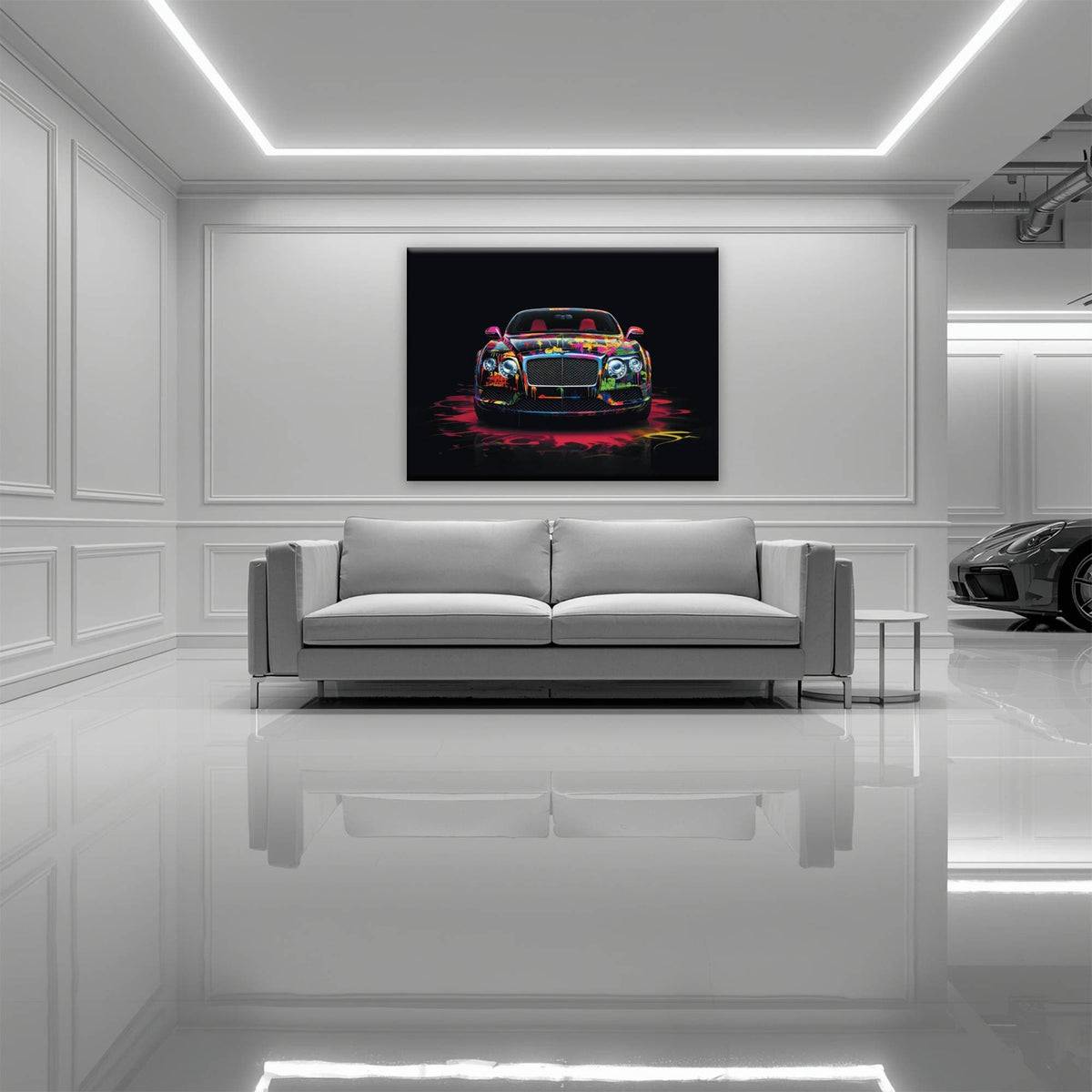 Bentley GT Canvas Print – Graffiti Car Wall Art– Automotive Decor Cars