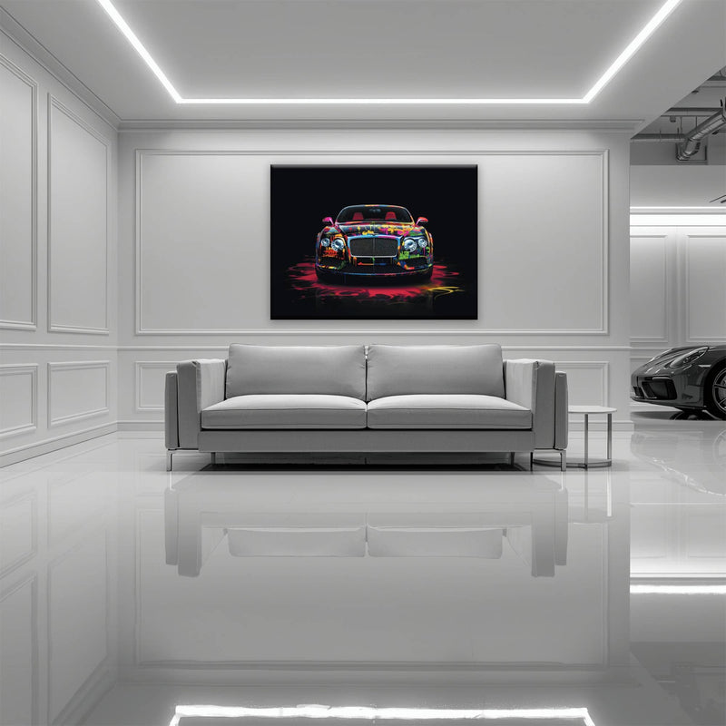 Bentley GT Canvas Print – Graffiti Car Wall Art– Automotive Decor Cars