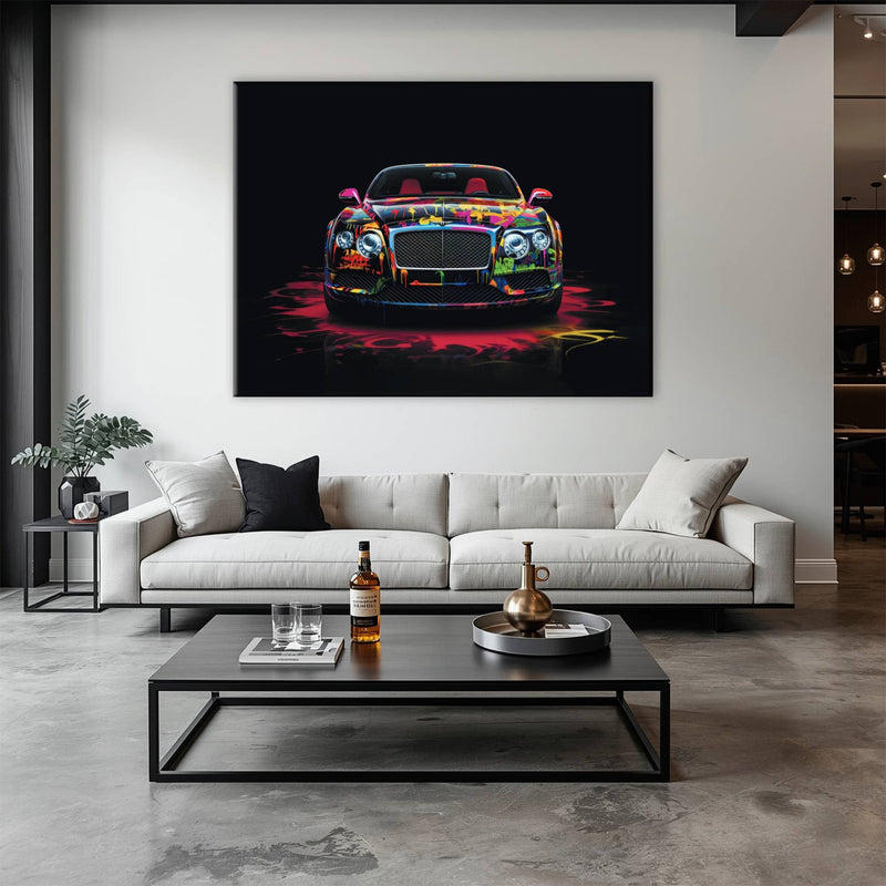 Bentley GT Canvas Print – Graffiti Car Wall Art– Automotive Decor Cars