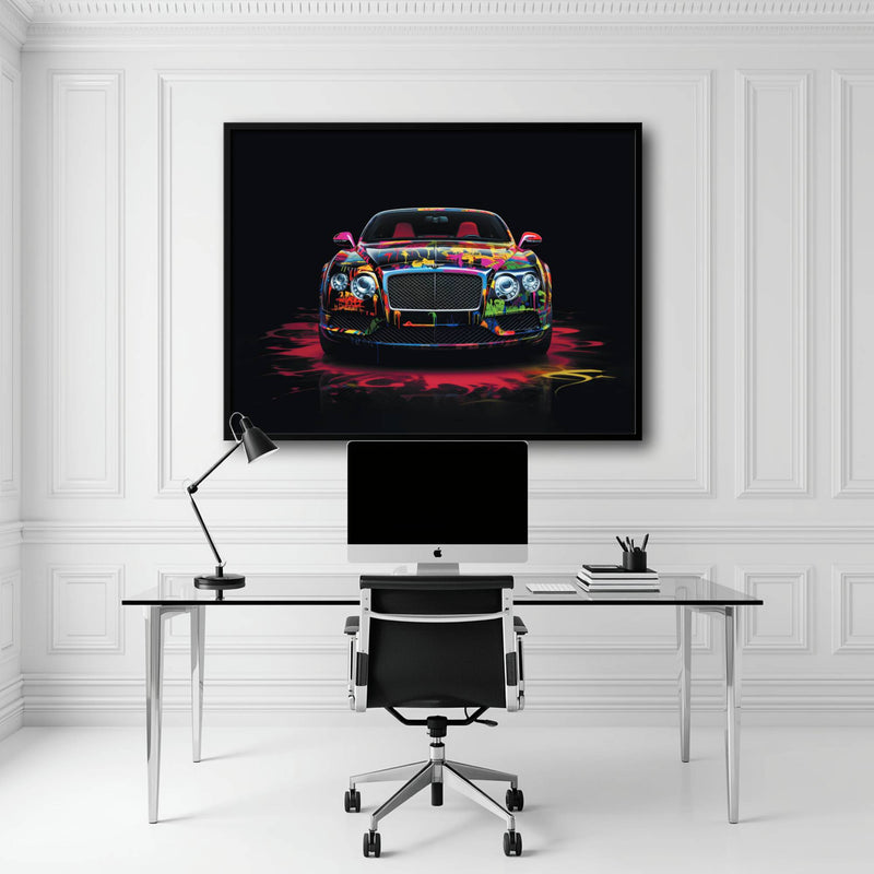 Bentley GT Canvas Print – Graffiti Car Wall Art– Automotive Decor Cars