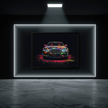 Bentley GT Canvas Print – Graffiti Car Wall Art– Automotive Decor Cars